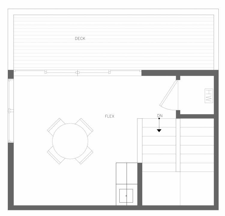 Roof Deck Floor Plan of 3416B 15th Ave W, One of the Arlo Townhomes in North Queen Anne