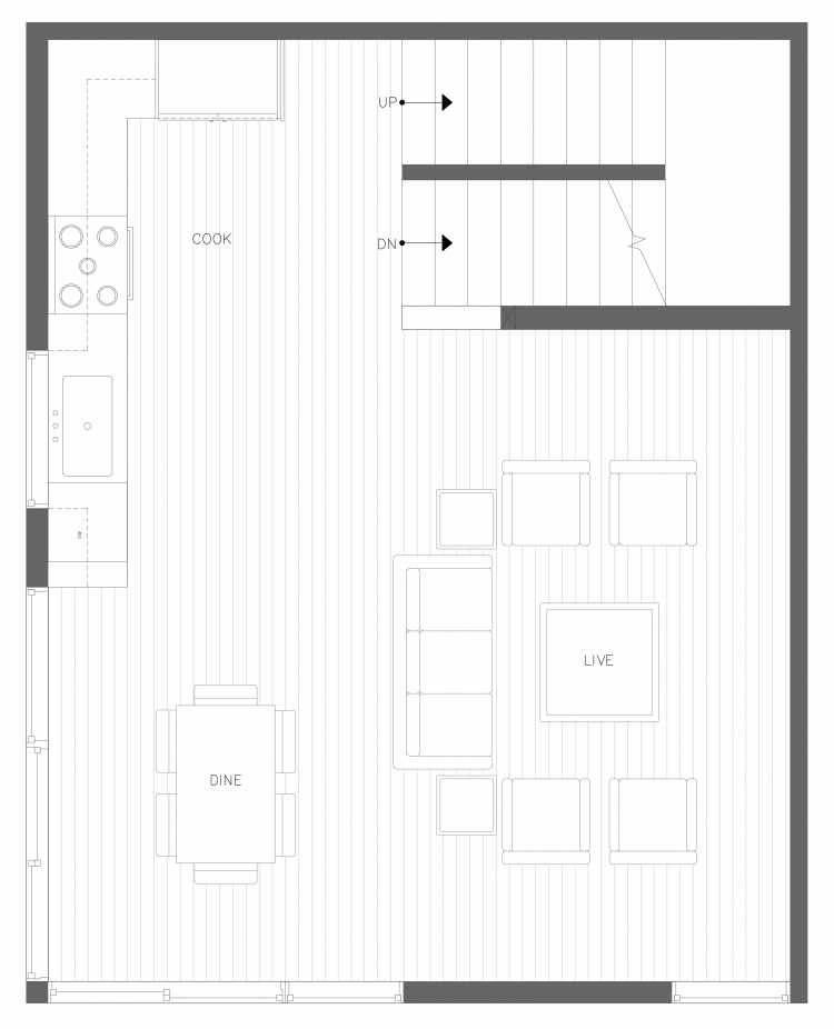 Third Floor Plan of 3412A 15th Ave W, One of the Arlo Townhomes in North Queen Anne