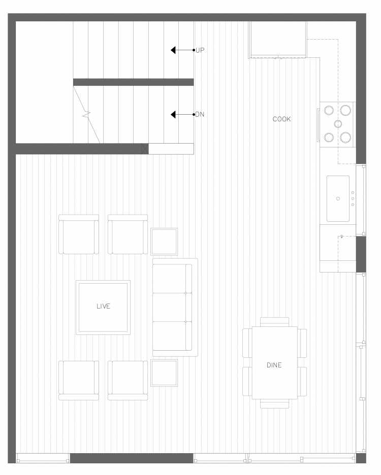 Third Floor Plan of 3408C 15th Ave W, One of the Arlo Townhomes in North Queen Anne