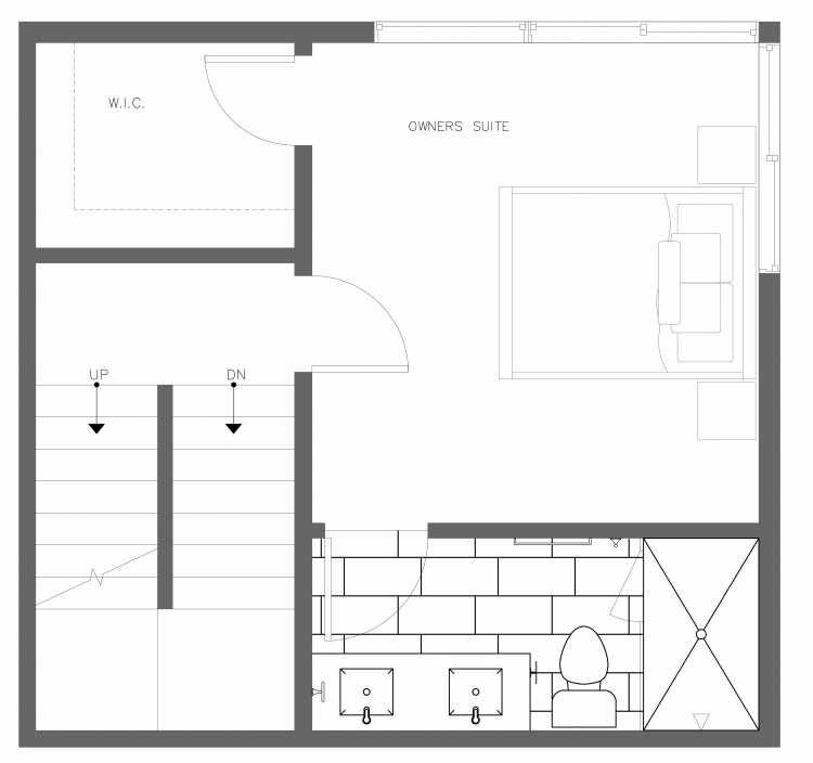 Third Floor Plan of 3408D 15th Ave W, One of the Arlo Townhomes in North Queen Anne