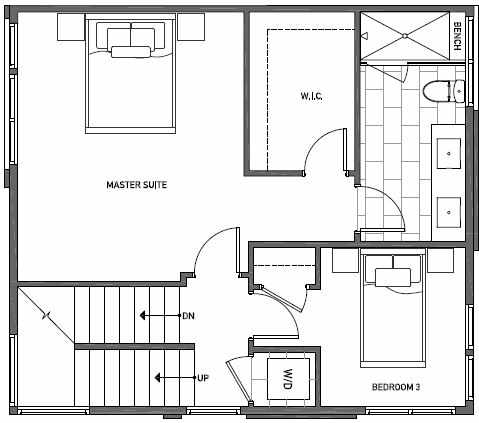 Third Floor Plan of 3525 Wallingford Ave N in Lucca Townhomes by Isola Homes