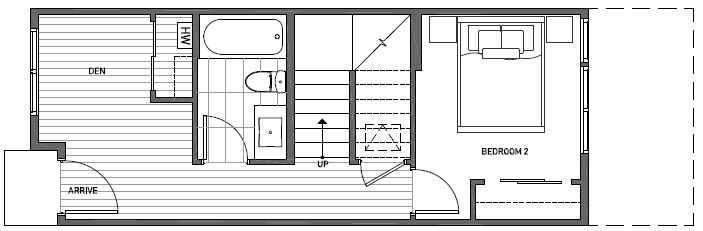 First Floor Plan of 3527 Wallingford Ave N in Lucca Townhomes by Isola Homes