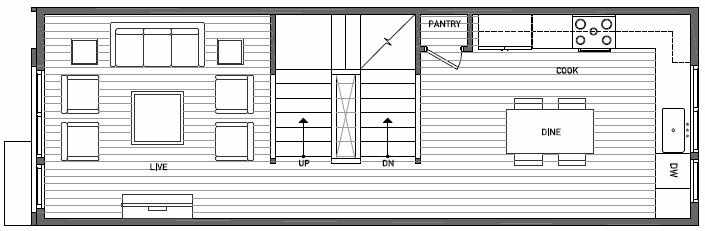 Second Floor Plan of 3527 Wallingford Ave N in Lucca Townhomes by Isola Homes