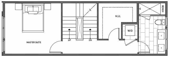 Third Floor Plan of 3527 Wallingford Ave N in Lucca Townhomes by Isola Homes