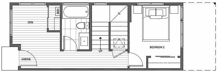 First Floor Plan of 3529 Wallingford Ave N in Lucca Townhomes by Isola Homes