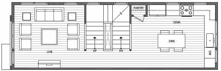 Second Floor Plan of 3529 Wallingford Ave N in Lucca Townhomes by Isola Homes