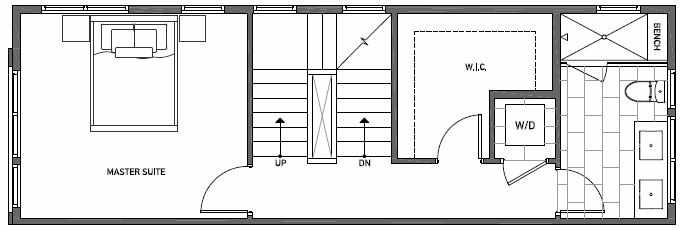 Third Floor Plan of 3529 Wallingford Ave N in Lucca Townhomes by Isola Homes