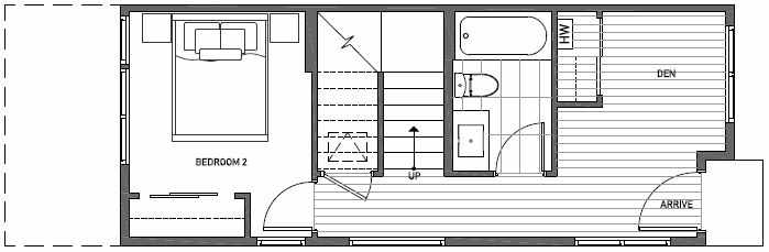 First Floor Plan of 3531 Wallingford Ave N in Lucca Townhomes by Isola Homes