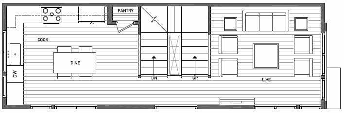 Second Floor Plan of 3531 Wallingford Ave N in Lucca Townhomes by Isola Homes