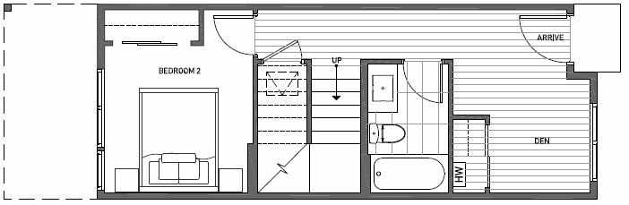 First Floor Plan of 3533 Wallingford Ave N in Lucca Townhomes by Isola Homes