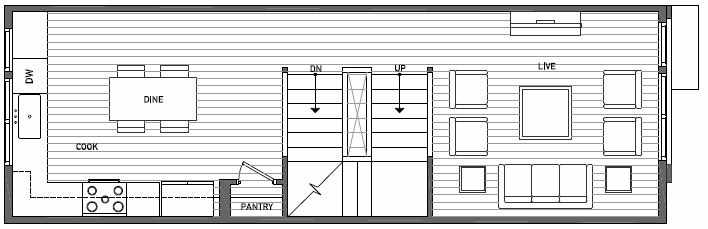 Second Floor Plan of 3533 Wallingford Ave N in Lucca Townhomes by Isola Homes