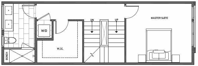 Third Floor Plan of 3533 Wallingford Ave N in Lucca Townhomes by Isola Homes