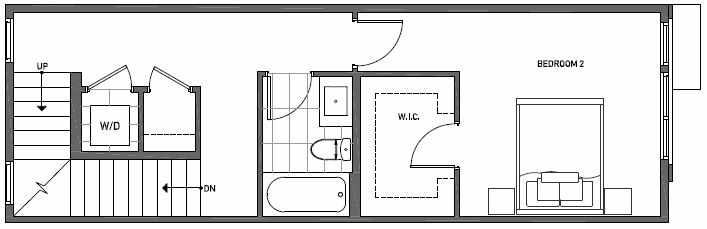 Second Floor Plan of 3537 Wallingford Ave N in Lucca Townhomes by Isola Homes