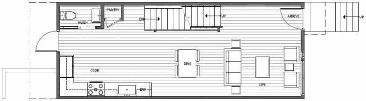 First Floor Plan of 3541 Wallingford Ave N in Lucca Townhomes by Isola Homes