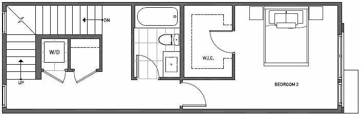 Second Floor Plan of 3543 Wallingford Ave N in Lucca Townhomes by Isola Homes