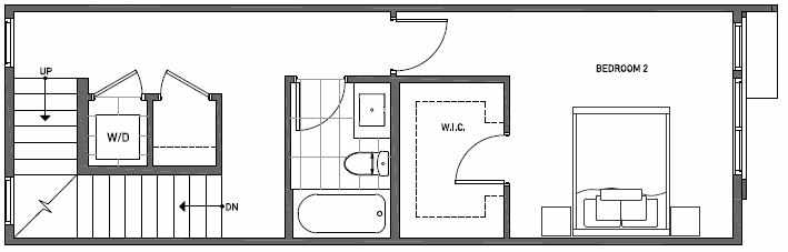 Second Floor Plan of 3545 Wallingford Ave N in Lucca Townhomes by Isola Homes