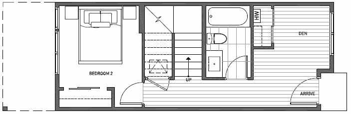 First Floor Plan of 3547 Wallingford Ave N in Lucca Townhomes by Isola Homes