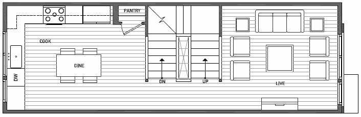 Second Floor Plan of 3547 Wallingford Ave N in Lucca Townhomes by Isola Homes