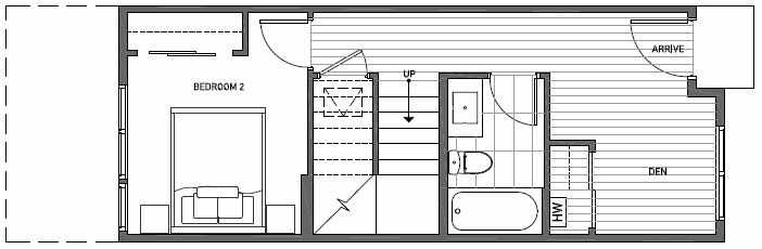 First Floor Plan of 3549 Wallingford Ave N in Lucca Townhomes by Isola Homes