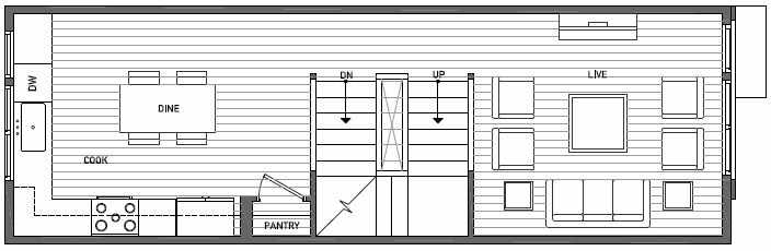 Second Floor Plan of 3549 Wallingford Ave N in Lucca Townhomes by Isola Homes