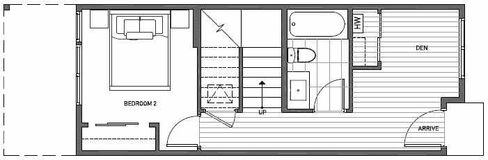 First Floor Plan of 3551 Wallingford Ave N in Lucca Townhomes by Isola Homes