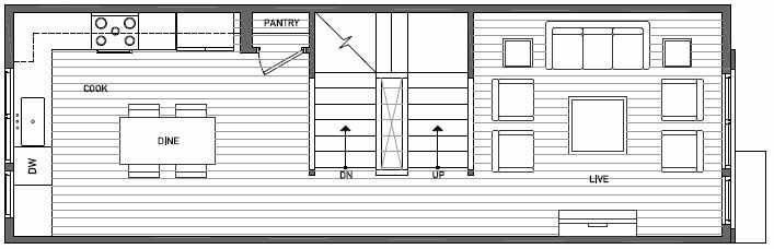 Second Floor Plan of 3551 Wallingford Ave N in Lucca Townhomes by Isola Homes