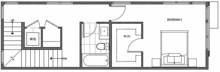 Second Floor Plan of 3553 Wallingford Ave N in Lucca Townhomes by Isola Homes