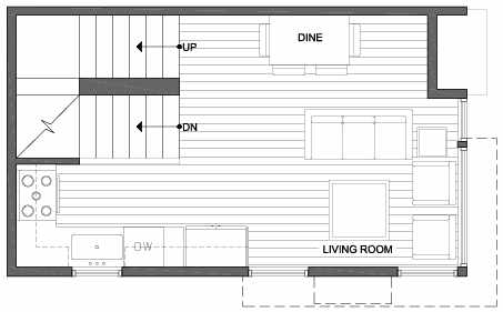 Second Floor Plan of 3801 23rd Ave W, of the Walden Townhomes, by Isola Homes