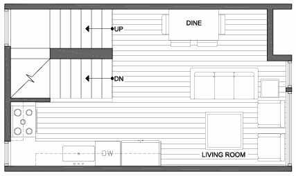 Second Floor Plan of 3803 23rd Ave W, of the Walden Townhomes, by Isola Homes