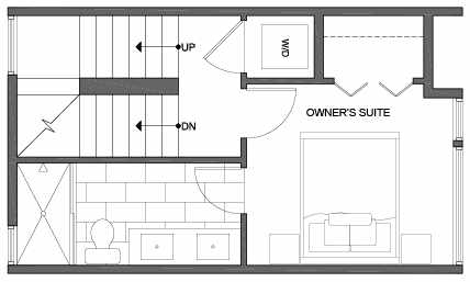 Third Floor Plan of 3803 23rd Ave W, of the Walden Townhomes, by Isola Homes