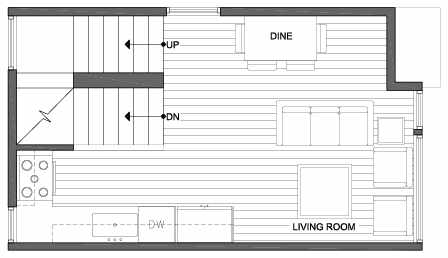 Second Floor Plan of 3805 23rd Ave W, of the Walden Townhomes, by Isola Homes