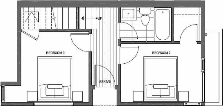 First Floor Plan of 408A at Oncore Townhomes in Capitol Hill
