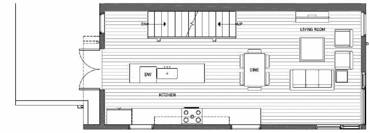 Second Floor Plan of 408A at Oncore Townhomes in Capitol Hill