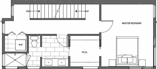 Third Floor Plan of 408A at Oncore Townhomes in Capitol Hill