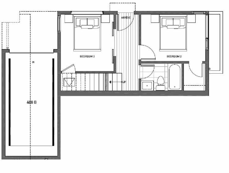 First Floor Plan of 408B at Oncore Townhomes in Capitol Hill