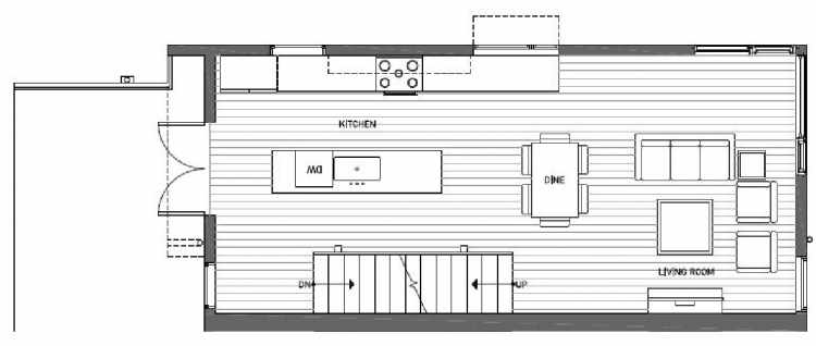 Second Floor Plan of 408B at Oncore Townhomes in Capitol Hill