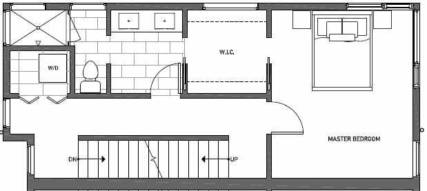 Third Floor Plan of 408B at Oncore Townhomes in Capitol Hill