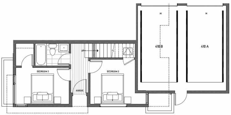 First Floor Plan of 410A at Oncore Townhomes in Capitol Hill