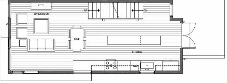Second Floor Plan of 410A at Oncore Townhomes in Capitol Hill
