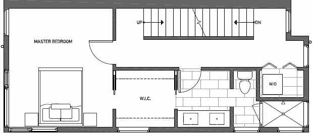 Third Floor Plan of 410A at Oncore Townhomes in Capitol Hill