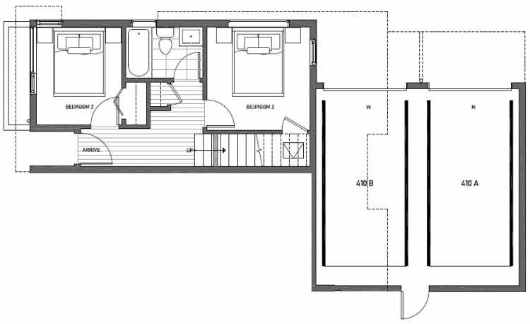 First Floor Plan of 410B at Oncore Townhomes in Capitol Hill