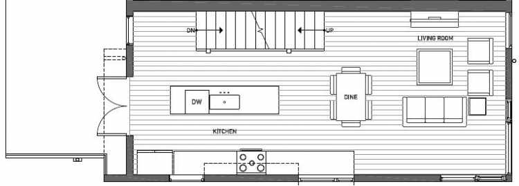 Second Floor Plan of 412A at Oncore Townhomes in Capitol Hill