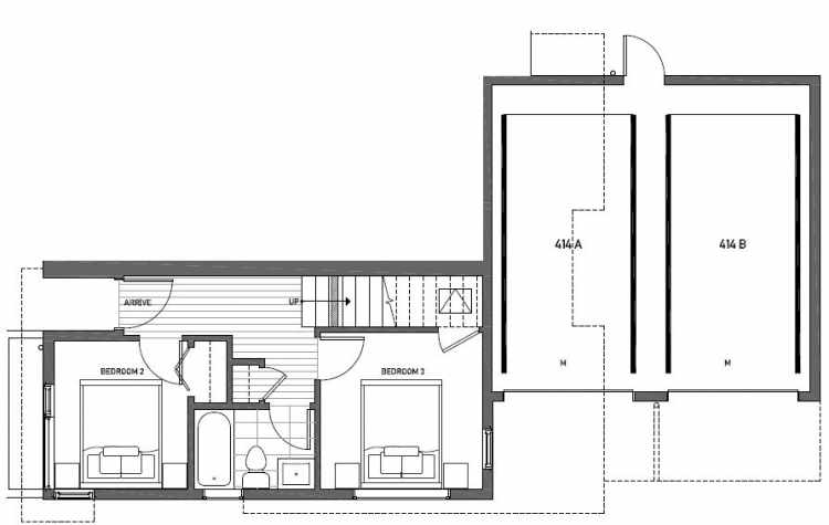 First Floor Plan of 414A at Oncore Townhomes in Capitol Hill