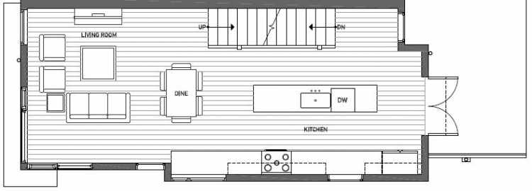 Second Floor Plan of 414A at Oncore Townhomes in Capitol Hill