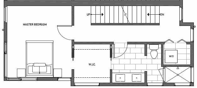 Third Floor Plan of 414A at Oncore Townhomes in Capitol Hill