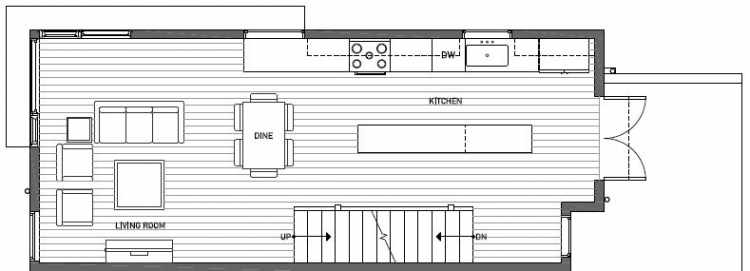 Second Floor Plan of 414B at Oncore Townhomes in Capitol Hill