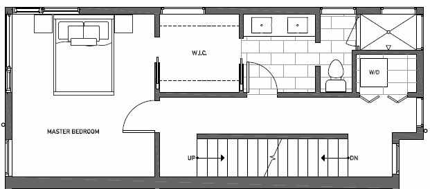 Third Floor Plan of 414B at Oncore Townhomes in Capitol Hill