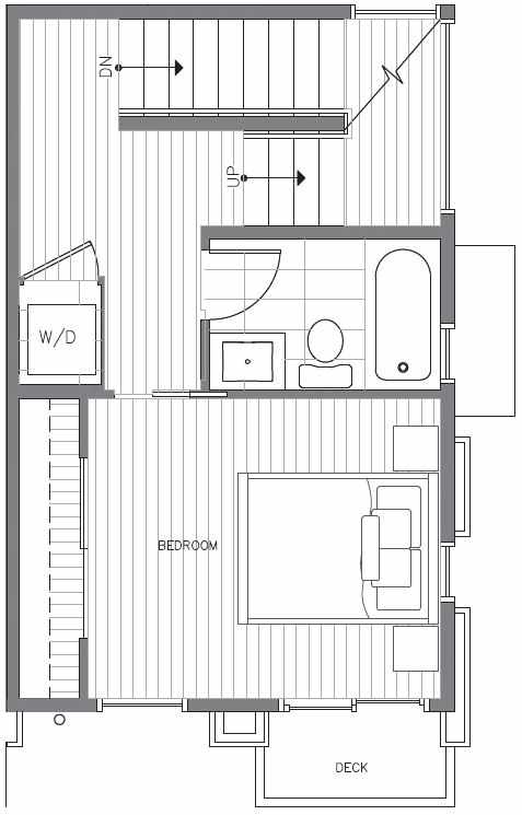 Second Floor Plan at 418A 10th Ave E of the Core 6.2 Townhomes in Capitol Hill