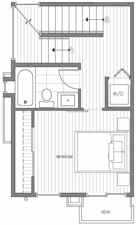 Second Floor Plan at 418B 10th Ave E of the Core 6.2 Townhomes in Capitol Hill