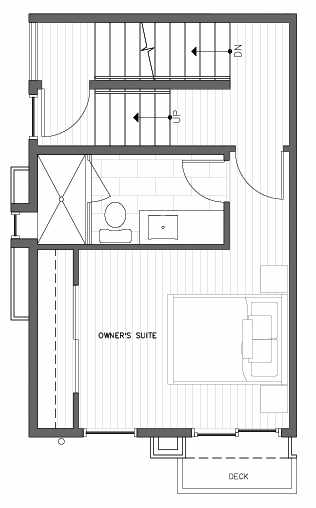 Third Floor Plan at 418B 10th Ave E of the Core 6.2 Townhomes in Capitol Hill